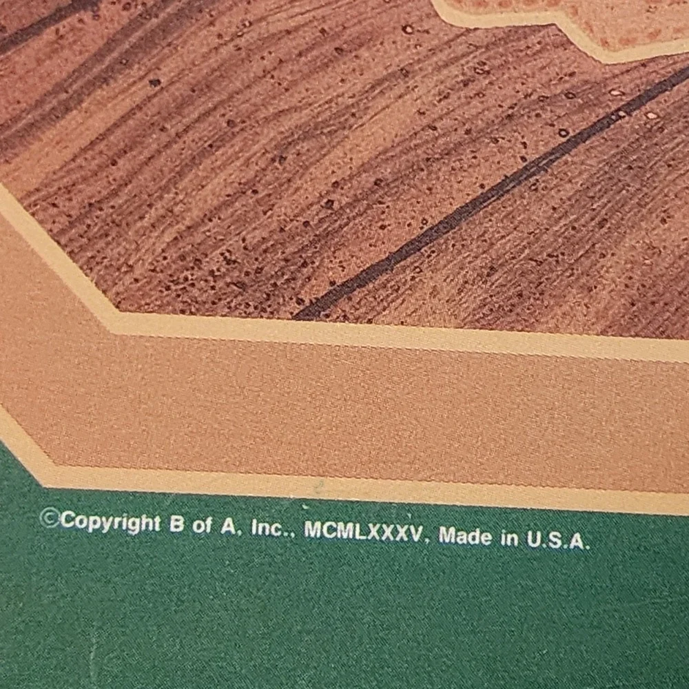 Set Of 8 Vintage 1985 Vinyl Christmas Ogtagonal Double-Sided Placemats Green Red